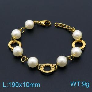 Stainless Steel Gold-plating Bracelet - KB149948-BH