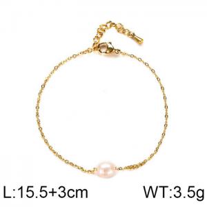 Stainless Steel Gold-plating Bracelet - KB150034-WGCG