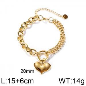 Stainless Steel Gold-plating Bracelet - KB150072-WGMB