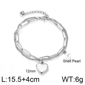 Stainless Steel Bracelet(women) - KB150075-WGMB