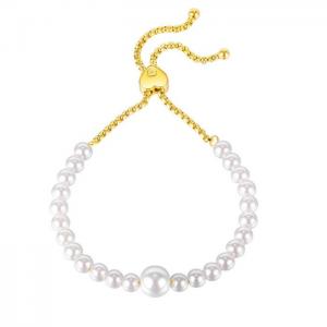 Stainless Steel Gold-plating Bracelet - KB150099-WGMB