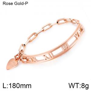 Stainless Steel Rose Gold-plating Bracelet - KB150118-WGMB
