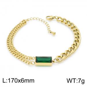 Stainless Steel Stone Bracelet - KB150290-HM