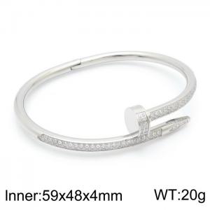 Stainless Steel Stone Bangle - KB150310-YH