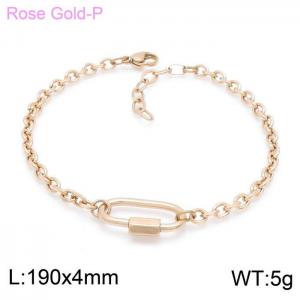 Stainless Steel Rose Gold-plating Bracelet - KB150338-YX