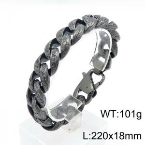Stainless Steel Black-plating Bracelet - KB150675-KJX