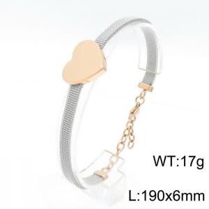 Stainless Steel Rose Gold-plating Bracelet - KB150709-KD