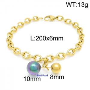 Stainless Steel Gold-plating Bracelet - KB150863-Z