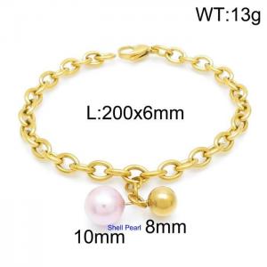 Stainless Steel Gold-plating Bracelet - KB150865-Z