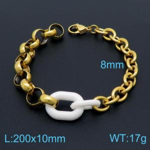 Stainless Steel Gold-plating Bracelet - KB150879-Z