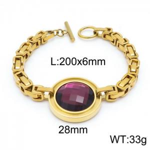 Stainless Steel Stone Bracelet - KB150898-Z