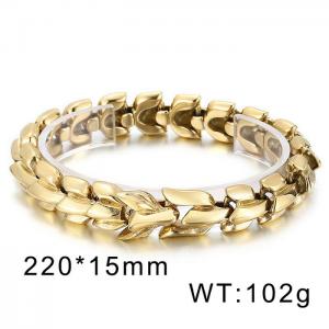 Gold punk trend domineering dragon dragon bone men's cast bracelet - KB151336-KJX
