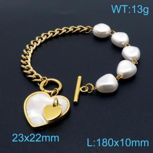 Stainless Steel Gold-plating Bracelet - KB151562-BJ