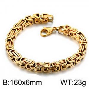 Stainless Steel Gold-plating Bracelet - KB151652-Z