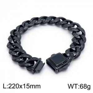 Stainless Steel Black-plating Bracelet - KB151743-JX
