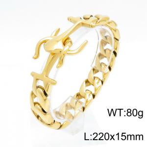 Stainless Steel Gold-plating Bracelet - KB151757-JX