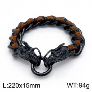 Stainless Steel Black-plating Bracelet - KB151759-JX