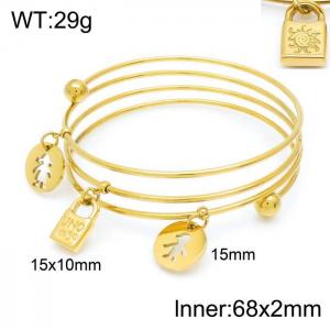 Stainless Steel Gold-plating Bangle - KB151862-Z