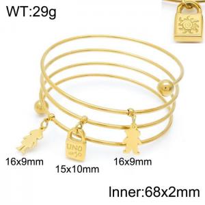Stainless Steel Gold-plating Bangle - KB151864-Z