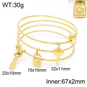 Stainless Steel Gold-plating Bangle - KB151865-Z