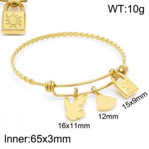 Stainless Steel Gold-plating Bangle - KB151867-Z