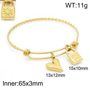 Stainless Steel Gold-plating Bangle - KB151869-Z