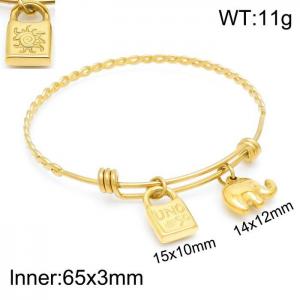 Stainless Steel Gold-plating Bangle - KB151871-Z