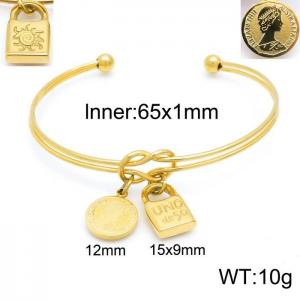 Stainless Steel Gold-plating Bangle - KB151877-Z