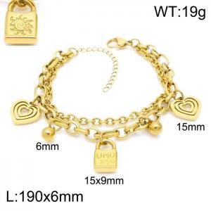 Stainless Steel Gold-plating Bracelet - KB151949-Z