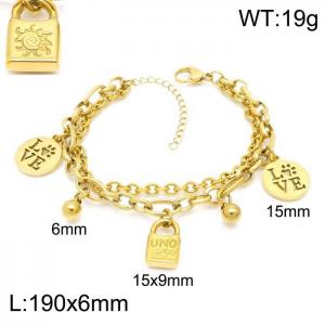 Stainless Steel Gold-plating Bracelet - KB151951-Z