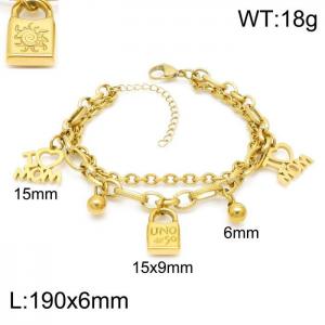 Stainless Steel Gold-plating Bracelet - KB151957-Z