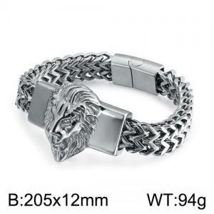 Stainless Steel Double Cuban Link Lion Bracelet(Men) - KB152056-KFC