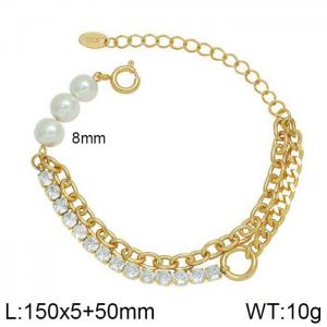 Stainless Steel Stone Bracelet - KB152440-WGML