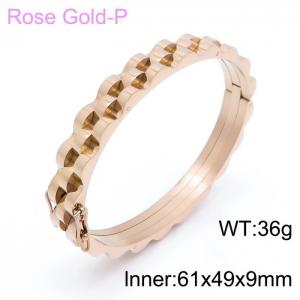 Stainless Steel Rose Gold-plating Bangle - KB152647-KFC