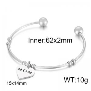 Large titanium steel heart-shaped bracelet gold stainless steel open bracelet MOM Mother's Day gift - KB152716-Z