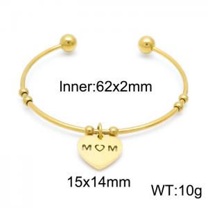 Large titanium steel heart-shaped bracelet gold stainless steel open bracelet MOM Mother's Day gift - KB152717-Z