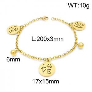 Stainless Steel Gold-plating Bracelet - KB152747-Z