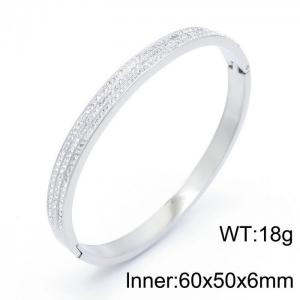 Stainless Steel Stone Bangle - KB152875-TLA