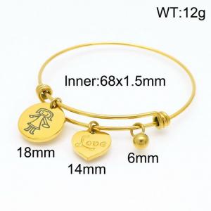 Stainless Steel Gold-plating Bangle - KB153311-Z