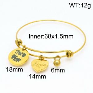 Stainless Steel Gold-plating Bangle - KB153315-Z