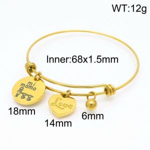 Stainless Steel Gold-plating Bangle - KB153317-Z