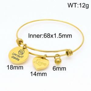 Stainless Steel Gold-plating Bangle - KB153322-Z