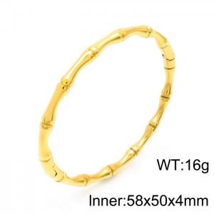 Gold-plating Hidden Buckle Bamboo Knot Bracelet High Rise Polished Bracelet - KB153857-KLX