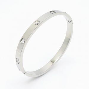 Stainless Steel Stone Bangle - KB153973-SP