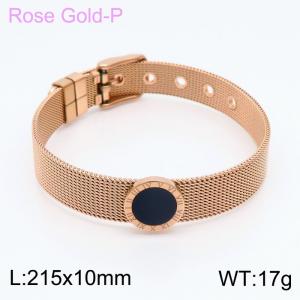 Stainless Steel Rose Gold-plating Bracelet - KB154065-KFC