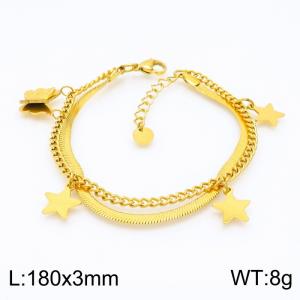 Stainless Steel Gold-plating Bracelet - KB154189-KFC