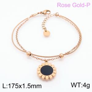 Stainless Steel Rose Gold-plating Bracelet - KB154190-KFC