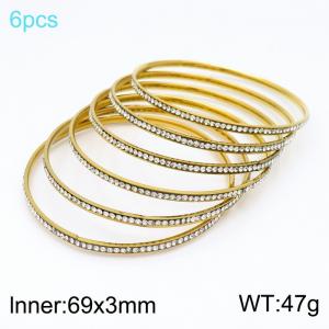 Stainless Steel Stone Bangle - KB154199-LO