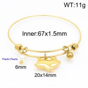Stainless Steel Gold-plating Bangle - KB154233-Z
