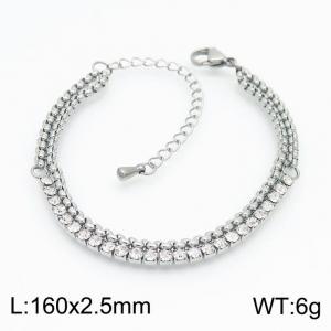 Stainless Steel Stone Bracelet - KB154248-Z